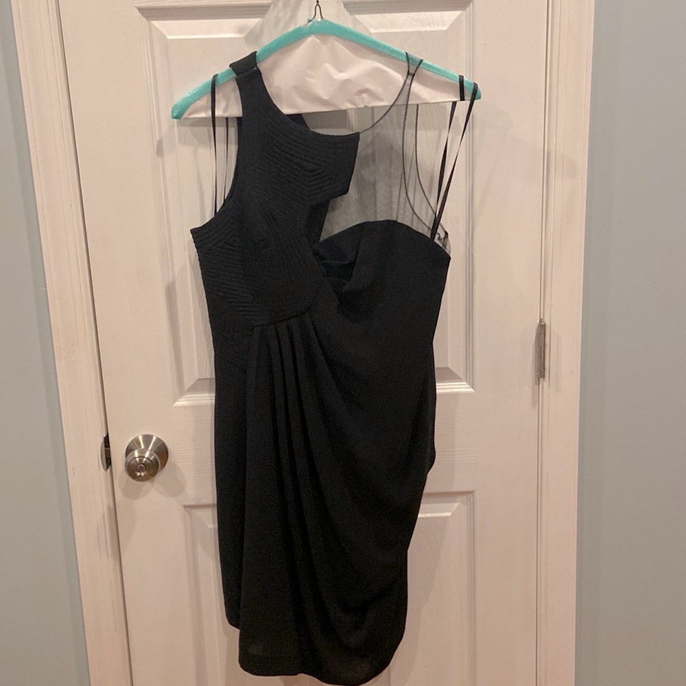 BCBG Max Azria Runway Black Geometric / Mesh Dress